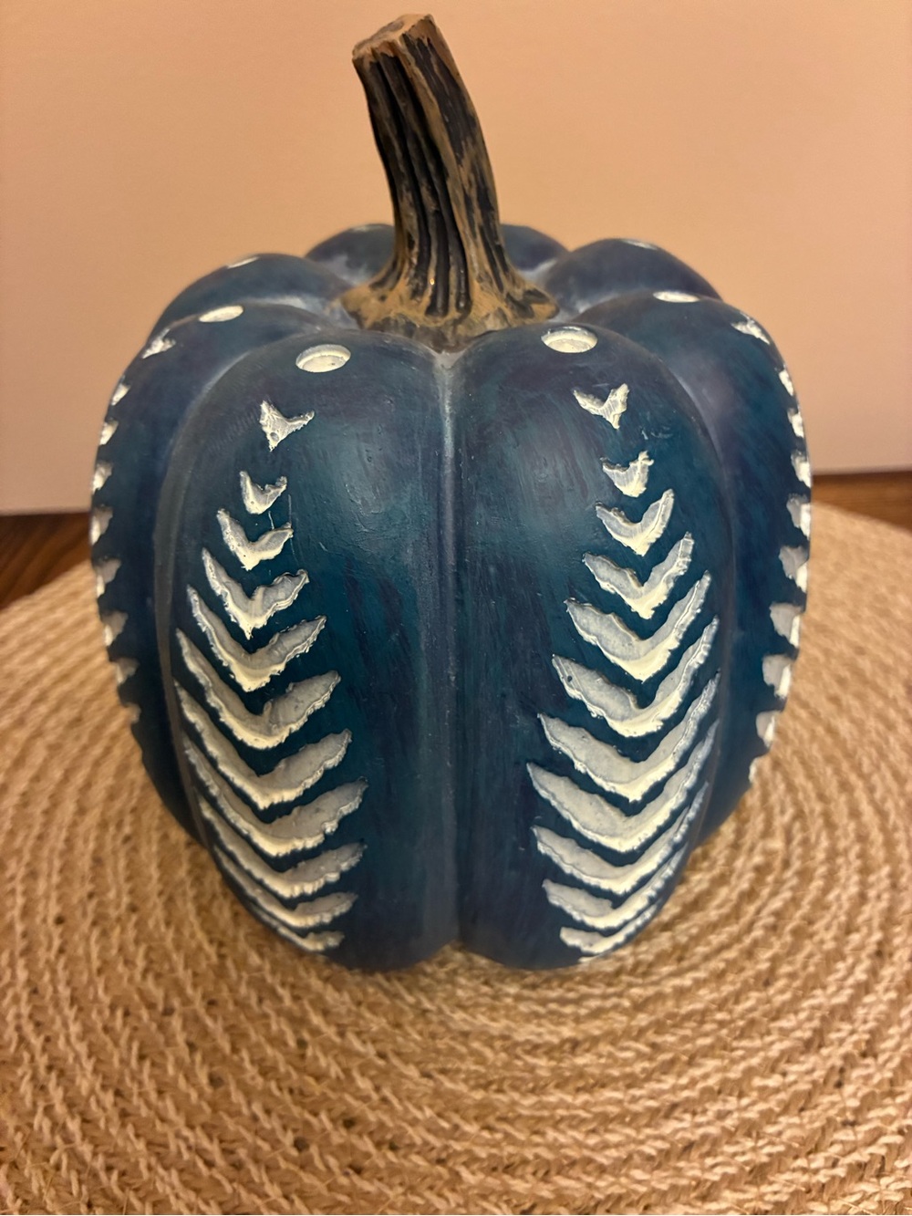Blue and White Decorative Pumpkin Set of 4 - Picture 12 of 14